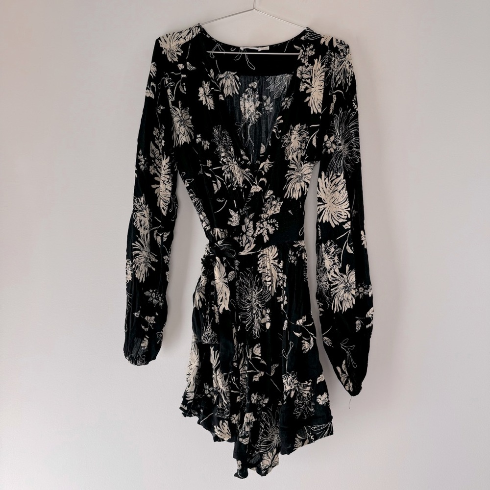 Skylar + Madison Black and Cream Floral Dress